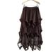 Women's High Waist Mesh Ruffle Cake Skirt – Elastic Waist A-Line Midi Skirt, Flowy & Feminine For Casual & Dressy Occasions_ecoleips.com