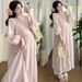 Autumn New Korean Fashion Dress, Loose Fit, Flattering, French Style Maternity Dress_ecoleips.com