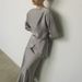 Women's New Elegant Temperament Satin Long-sleeved Tie Top Slim Skirt Two-piece Suit_ecoleips.com
