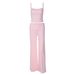 Women's European American Style off Shoulder Camisole Top High Waisted Straight Leg Pants Two Piece Set Summer New 2026_ecoleips.com