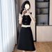 Elegant And Stylish Two-Piece Patchwork For Women, Summer Plus Size, French Ruffle Slimming Waist Dress_ecoleips.com