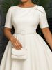 K New Fashionable And Elegant Dress, Round Neck Short Sleeved Dress_ecoleips.com