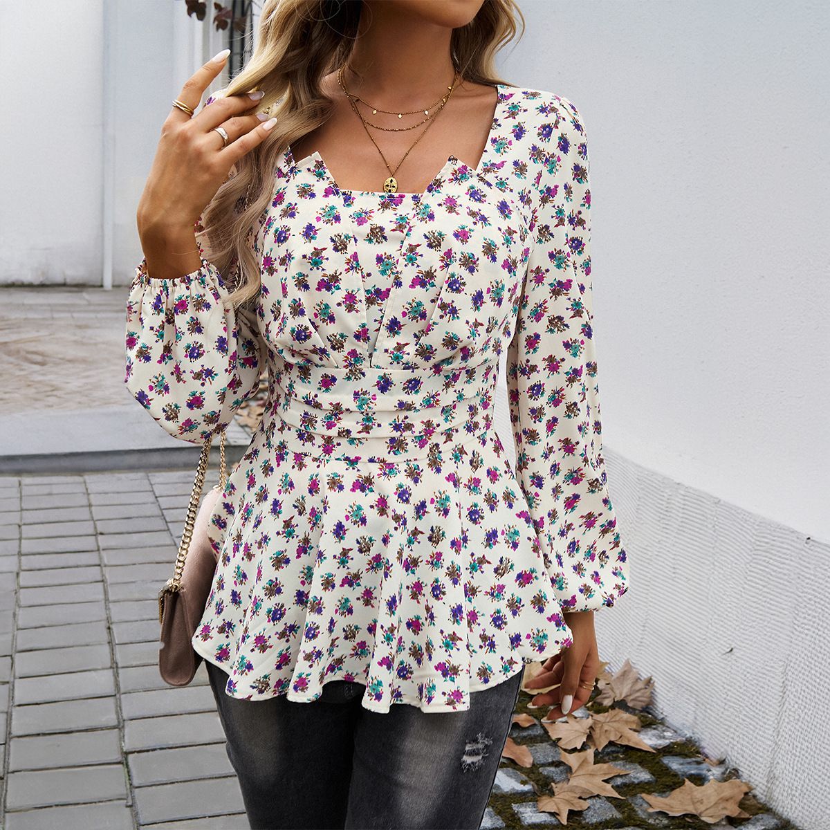 DiYun 2024 Autumn/Winter European And American Foreign Trade Women's Clothing: Elegant Floral_ecoleips.com