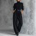 Elegant High-Waisted Viscose Suit Pants Set - Premium Draped Office Wear For Women_ecoleips.com