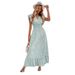 2025 European And American Women's Fashion Spring Summer New V-Neck Waist-Cinching Long Ruffled_ecoleips.com