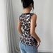 Women's Clothing Ladies Versatile Bow Tie Three Dimensional Flower Belt Diamond Pleated Leopard Print Sleeveless Vest_ecoleips.com