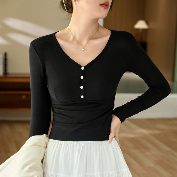 2025 #High Quality Products # Temperament And Age Reducing Design Sense T-Shirt For Women's Long Sleeved 2025 Autumn Outfit_ecoleips.com