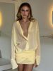 JULISSA MO Sexy Turn-down Collar Bandage Women Dress Yellow Single Breasted Shirt Dress Female Spring Slim Elegant Party Dresses_ecoleips.com