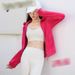 Women's Fleece Hooded Zip-Up Sweatshirt - Soft Sherpa Lined Winter Jacket, Slim Fit Cropped Pullover With Half High Neck For Petite & Regular Sizes_ecoleips.com