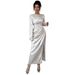 Elegant Deep V-Neck Long Sleeve Dress – Sophisticated & Warm Elegance Women’s Fall & Winter Midi Dress_ecoleips.com