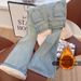 Women's Clothing Retro Slim Fit Jeans Fleece Lined High Waist Autumn Winter Loose Fit Slimming Tight Fitting Horseshoe Pants_ecoleips.com