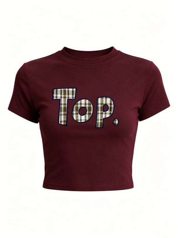 Women's Artistic Print T-Shirt, Crew Neck Short Sleeve Tee, Casual Summer Daily Wear_ecoleips.com