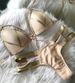 Women's Sexy Swimsuit Gold Foil Stitching Bikini Swimwear 4 Colors Available_ecoleips.com