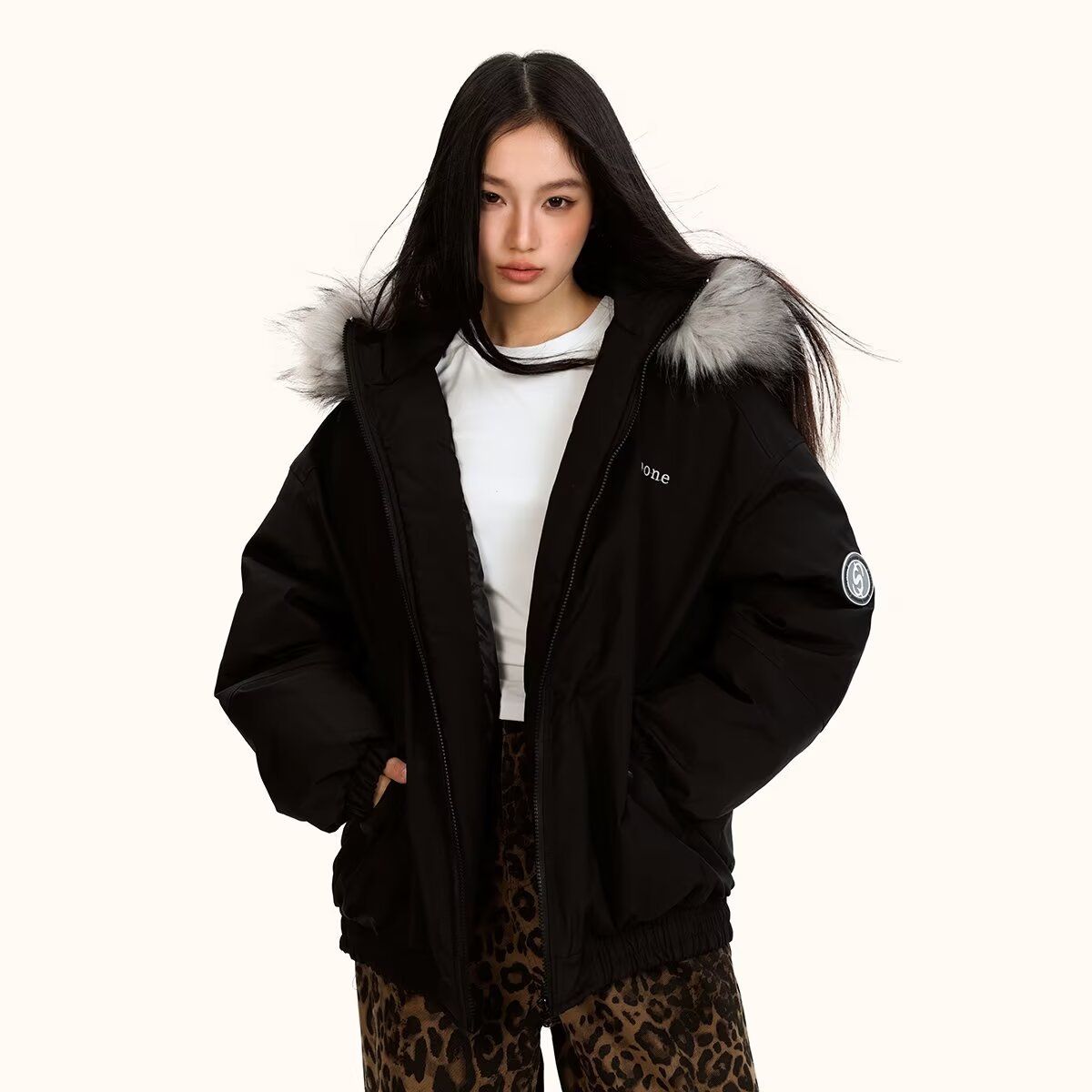 Women's Clothing Retro Style Hooded Fur Collar Windproof Workwear Quilted Jacket Women's Winter Warm Loose Casual Cotton Coat_ecoleips.com