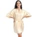 Aria Basics Cross-border Women's Untwisted Satin Robe, Solid Color, Smooth, Summer Thin, Sexy Short Cardigan Robe_ecoleips.com