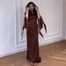 Women's Long Elegant Slim Fit Dress With Batwing Sleeves Casual Fashion Summer Spring/Autumn_ecoleips.com