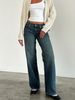 New Women's Solid-color Washed Straight-leg Jeans, Low-waisted, Simple, Versatile, Fashionable, Comfortable And Loose For Goin_ecoleips.com