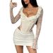 Pure Desire INS Style Slim Fit Fishbone Top With Elastic Lace Steel Ring Early Autumn Hot Girl Temperament_ecoleips.com
