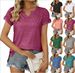Women's Clothing Summer New V Neck Raglan Sleeve T Shirt Short Sleeved Tops For Women_ecoleips.com