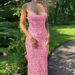Internet Celebrity INS Style Sexy Slim Fitting Strap Printed Slim Fitting Long Dress Beach Vacation Backless Dress_ecoleips.com