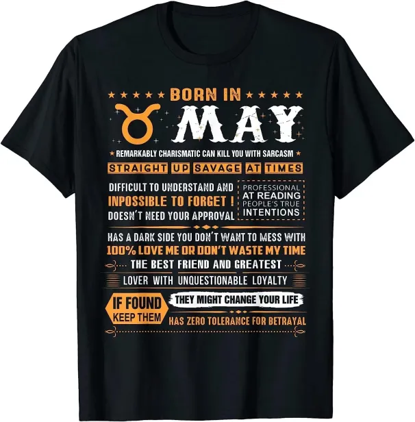 Women's T-Shirts NEW LIMITED Birthday Gifts Born In May Taurus Zodiac T-Shirt - MADE IN USA_ecoleips.com