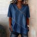 2026 New Model For Independent Platforms, Wish, Amazon, Foreign Trade Style, Elegant And Simple, Stand-up Collar Denim_ecoleips.com