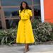 Women's new temperament round neck short-sleeved top high waist button-down skirt suit_ecoleips.com