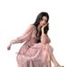 Retro Over-the-Knee Midi Very Fairy French Niche Platycodon Small Floral Chiffon Dress Summer Style_ecoleips.com