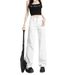 Narrow Straight-leg White Jeans For Women, 2025 Spring/summer, High-waisted Petite Pants, Casual Versatile, Japanese And_ecoleips.com