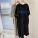 Casual Summer Loose Plus Size Dress Women Korean Style Simple Versatile Short Sleeved Dress_ecoleips.com