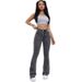 "Russian-Style Flared Jeans For Women – High-Waisted Bootcut Denim Pants (Size 25-32, Greyish Wash)"_ecoleips.com