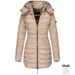 Women's Slim Fit Long Puffer Coat With Hood - Warm Quilted Down Alternative Jacket For Winter (Black, Navy, Yellow, Red, Khaki, Olive, Gray)_ecoleips.com