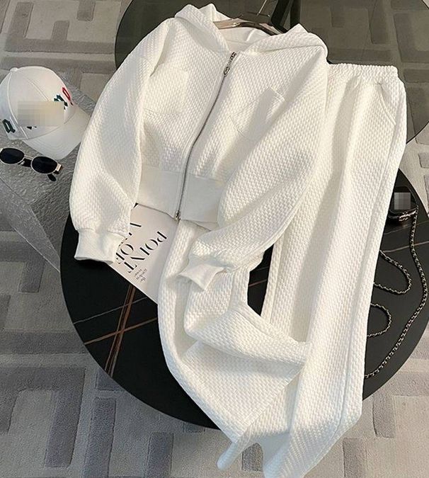 Korean Style Women's Hooded Sweatshirt & Wide Leg Pants Set - Loose Fit, Slimming, Casual & Stylish Outfit For Spring & Autumn_ecoleips.com
