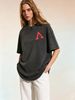 Women's Casual Urban Tee, Washed Texture Oversized Summer Essential_ecoleips.com