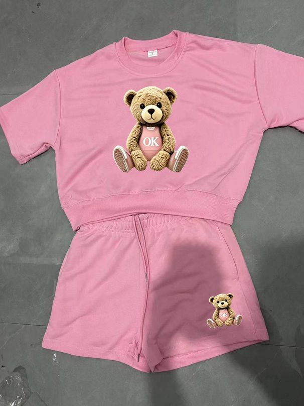 Women's Clothing 2026 New Fashionable Casual Sports Suit For Women, Summer Style, Chic And Youthful, Two Piece Set With T Shirt And Shorts (P)_ecoleips.com