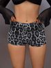 Women Grey Leopard Sequin Shorts High Stretch Sparkly Mini Hot Pants Bodycon Glitter Leopard Print Club Party Bottoms Y2K Streetwear_ecoleips.com