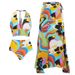 Women's Sexy Deep V-Neck Bikini Set - Floral Printed Swimsuit For Beach & Pool_ecoleips.com