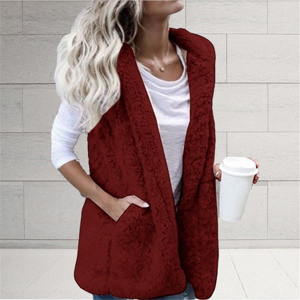Women’s Oversized Hooded Vest – Lightweight Sleeveless Jacket With Pockets Solid Color Sleeveless Hooded Pocket Vest In Stock_ecoleips.com