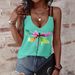 Women's Butterfly Print Sleeveless Top Double Strap Vest Short Tank Camis For Spring/Autumn Summer_ecoleips.com