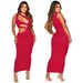 Women's Clothing Multi Color Optional Oblique Shoulder Sleeveless Dress Female_ecoleips.com
