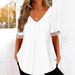 2026 European And American Cross-border Foreign Trade New Spring-summer Solid Color V-neck Loose Short-sleeve_ecoleips.com