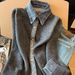 Women's Clothing Women's Collared Cardigan Long Sleeved Denim Patchwork Double Zipper Knitted Sweater Versatile Faux Two Piece Autumn Winter Style_ecoleips.com