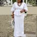 Plus Size Women's Lace Embroidered Top & Elastic Skirt Set – Elegant Two-Piece Outfit For Casual & Special Occasions_ecoleips.com