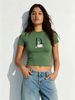 Women's Slim Cropped T-Shirt With "Dr." Print, Casual Short Sleeve Crew Neck Top_ecoleips.com