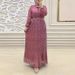 Women's Clothing New Chiffon Floral Print Robe Fashionable And Elegant Dress_ecoleips.com
