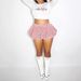 Women's Fashion Casual Mini Plaid Puff Skirt Two-Piece Set_ecoleips.com
