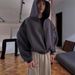 Heavyweight Solid Color Zip up Hooded Sweatshirt Loose Fitting Street Design European American Style for Men And Women_ecoleips.com