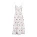 French-style Spring-summer New Sweet Fresh Printed Strapless Dress With Back Tie, Waist-cinching And Slimming Effect_ecoleips.com