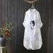 Women's Mid-Length Artistic Letter-Print Casual Shirt With Sun Protection, Versatile Cardigan For Commuting And Stylish_ecoleips.com