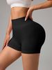 High-Waisted Non-Slip Seamless Sports Shorts For Women Peach Shaped Running Tight Fitting Yoga Fitness Three Quarter Length Pants_ecoleips.com